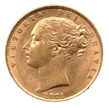 Gold Sovereign Queen Victoria Young Head 1871-1901