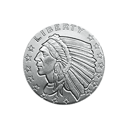 1/10 oz Silver Round Incuse Indian Design