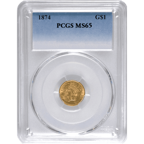 $1 Indian Gold Coin Type III - NGC or PCGS MS-65 (1856-1889)