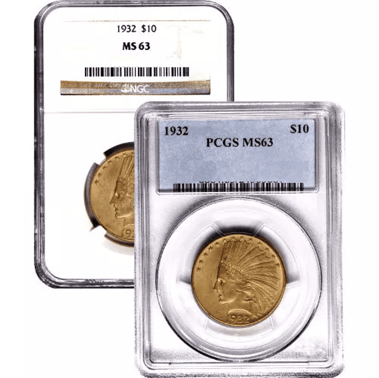 $10 Indian Gold Eagle - NGC or PCGS MS-63 (1907-1933)