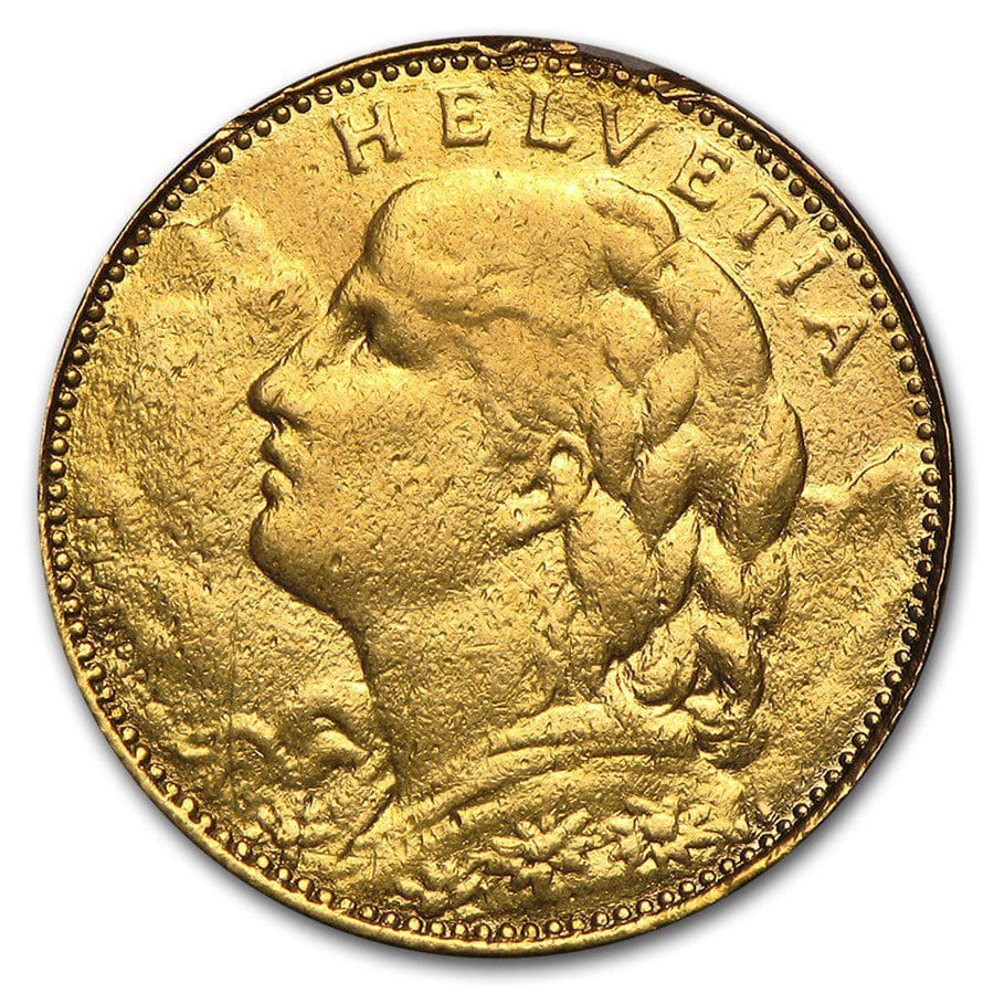 10 Francs Swiss Helvetia - 1911-1922 - Random Year