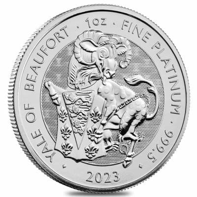 2023 1 oz Platinum Royal Tudor Beasts - Yale of Beaufort