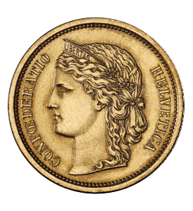 20 Francs Swiss Confoederatio Gold Coin - 1886-1896 (AU>BU)