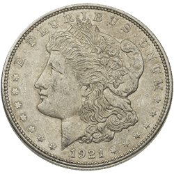 Morgan Silver Dollar 1921 - VG/XF
