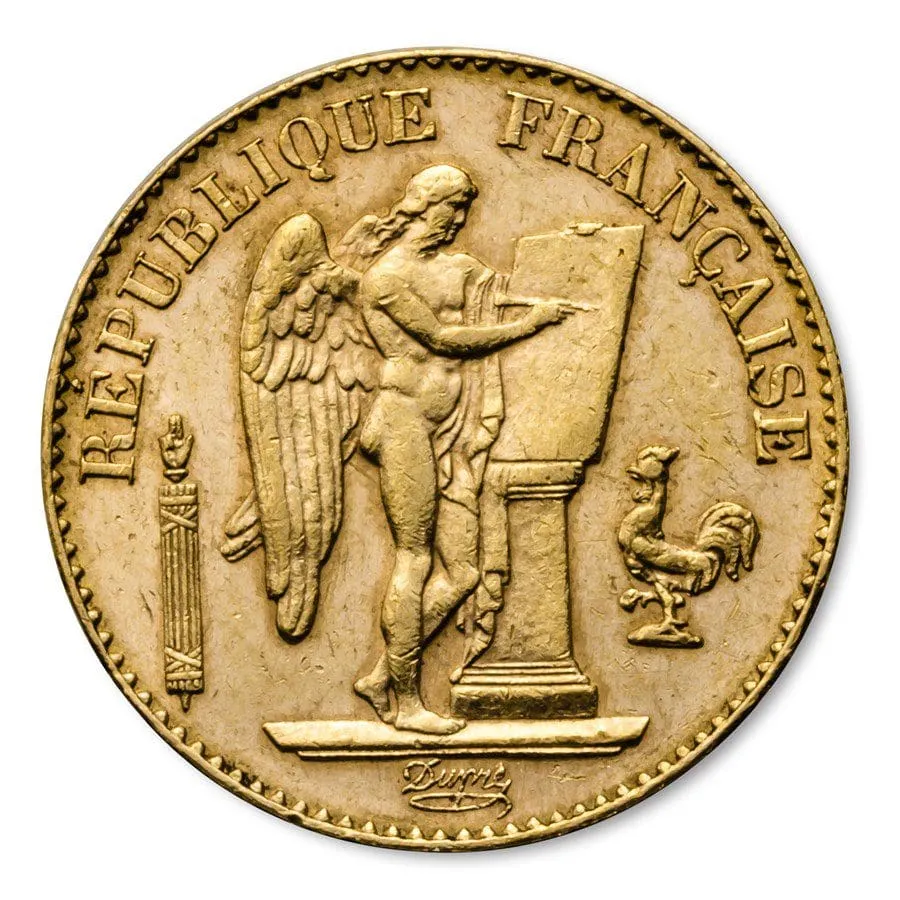 20 Francs France Gold Coin - Lucky Angel 1871-1898 (AU-BU)