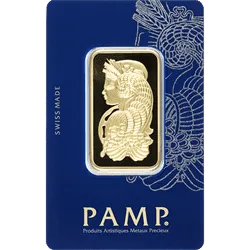 1 oz Gold Bar - PAMP Suisse Lady Fortuna Veriscan (New w/Assay)