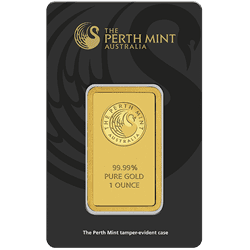 1 oz Gold Bar Perth Mint Australia (New w/Assay)