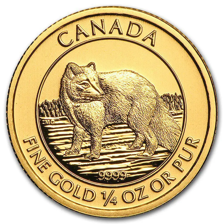 2014 1/4 oz Canadian Gold Arctic Fox
