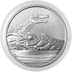 2019 10 oz Piedfort Australian Silver Crocodile Mother Baby
