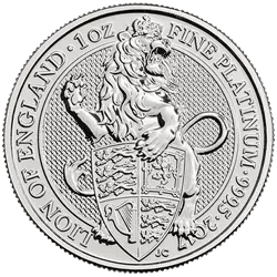 2017 1 oz British Platinum Queens Beast Lion