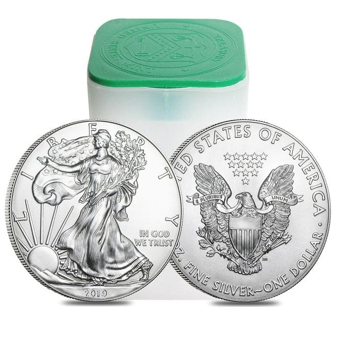 2019 - Silver American Eagle Roll of 20 Coins (BU)