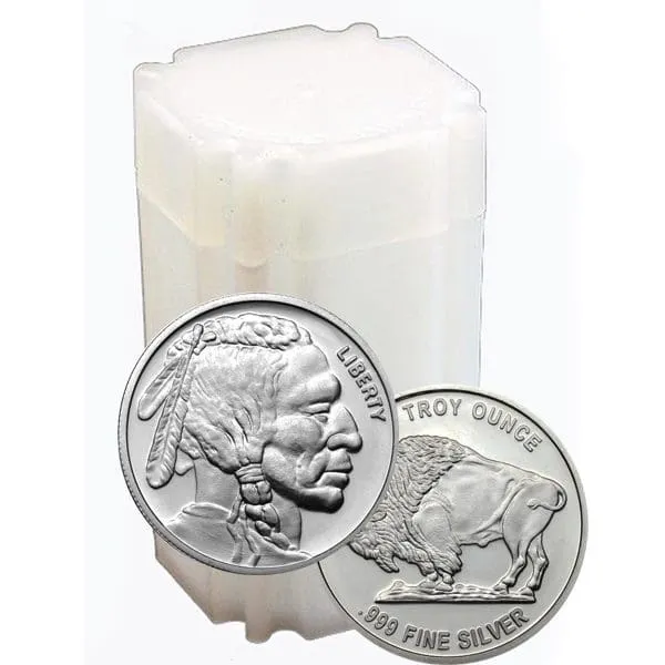 1 oz Silver Buffalo Round - Tube of 20 - New (BU)