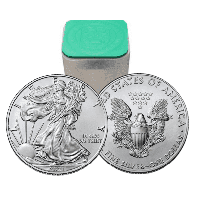 2021 Type 1 - Silver American Eagle Roll of 20 Coins (BU)
