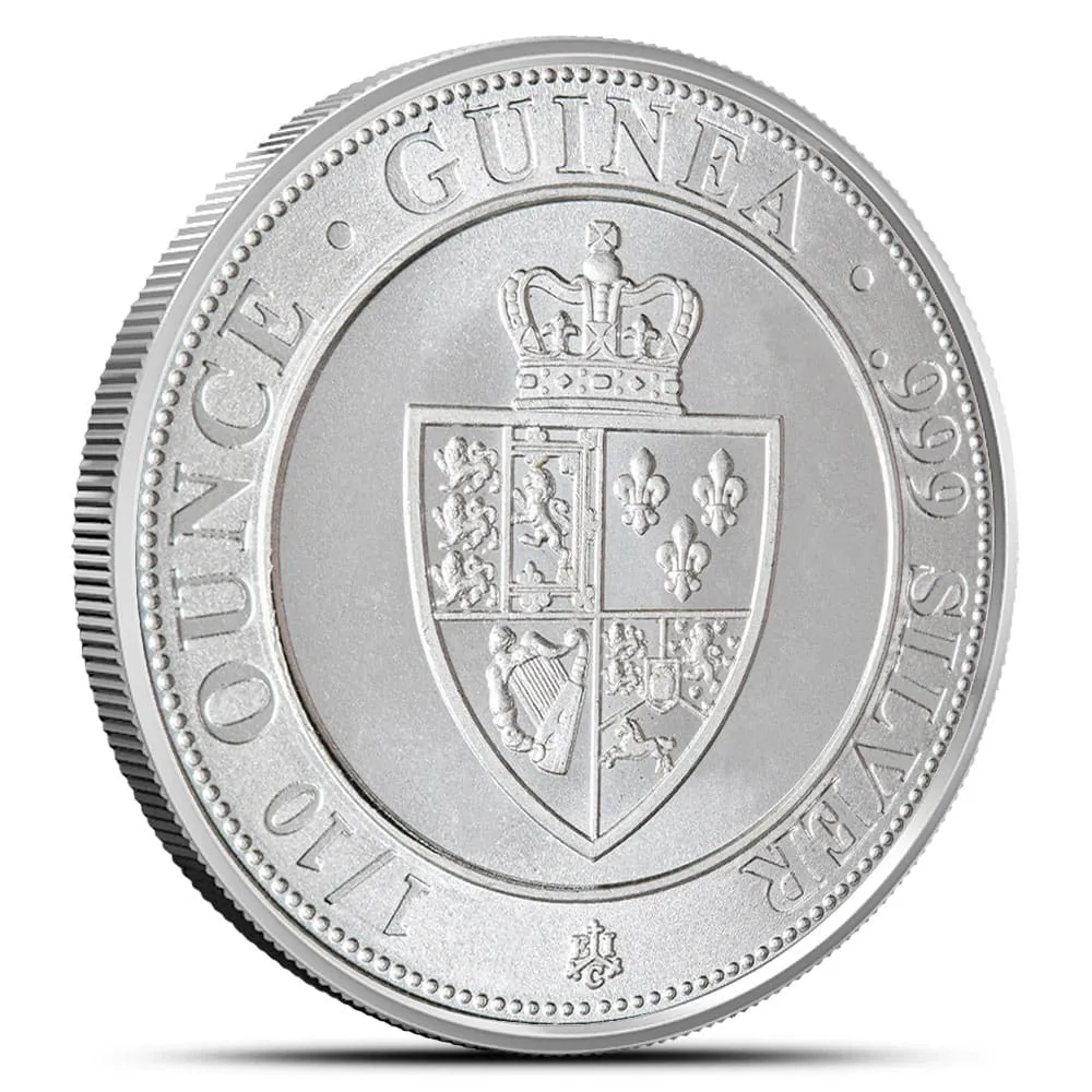 2023 1/10 oz St Helena Silver Spade Guinea Shield Coin - .999 Fine Silver