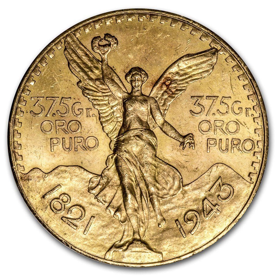 1943 Mexican 50 Peso Gold Coin (BU)