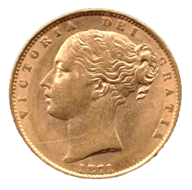 Gold Sovereign Queen Victoria Young Head 1871-1901