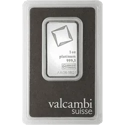 1 oz Platinum Bar Valcambi - .9995 With Assay