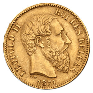 20 Franc Belgium Leopold II Gold Coin 1867-1882