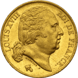 French 20 Franc Louis XVIII Gold Coin - (1814-1824)