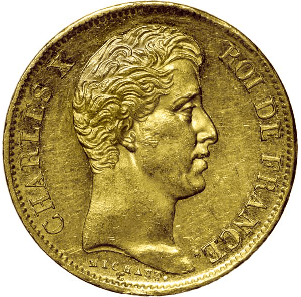 Charles X 20 Franc Gold Coin - 1825-1830