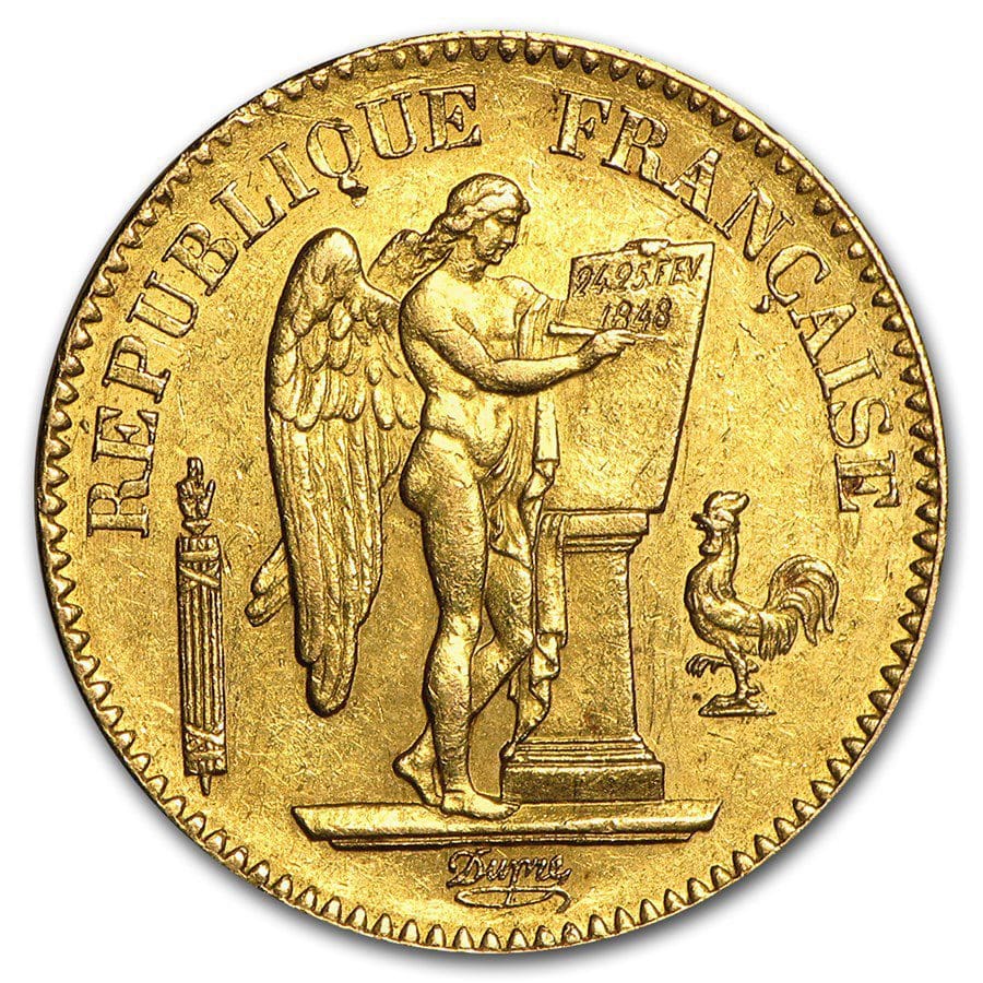 Buy 20 Francs France Gold Coin - Lucky Angel 1871-1898 (AU-BU) Gold Coin, 1871-1898 - Guidance Corporation