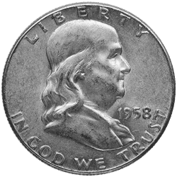 90% Silver Coins - Franklin Halves - $500 Face Value