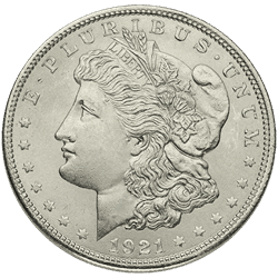 1921 Morgan Silver Dollar BU 