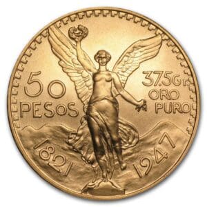 50 Peso Mexican Gold Coin - Varied Year (AU/BU)