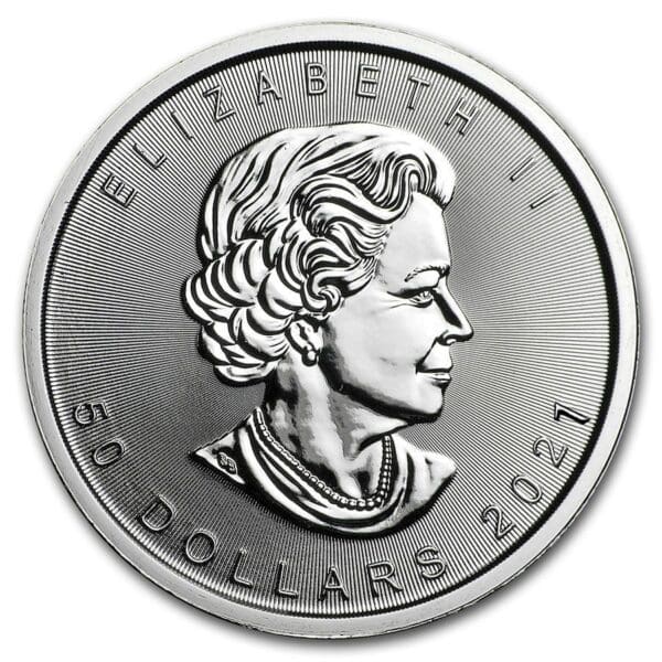 2021 - Platinum Canadian Maple Leaf - 1 oz - Image 2