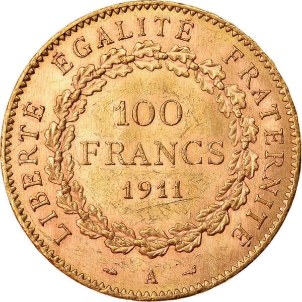 100 Francs France Gold Genie Coin "Lucky Angel" - Varied Year (XF-AU) - Image 2