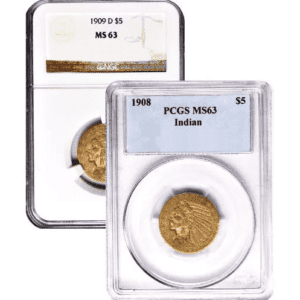 $5 Indian Gold Eagle - NGC or PCGS MS-63 (1908-1929)