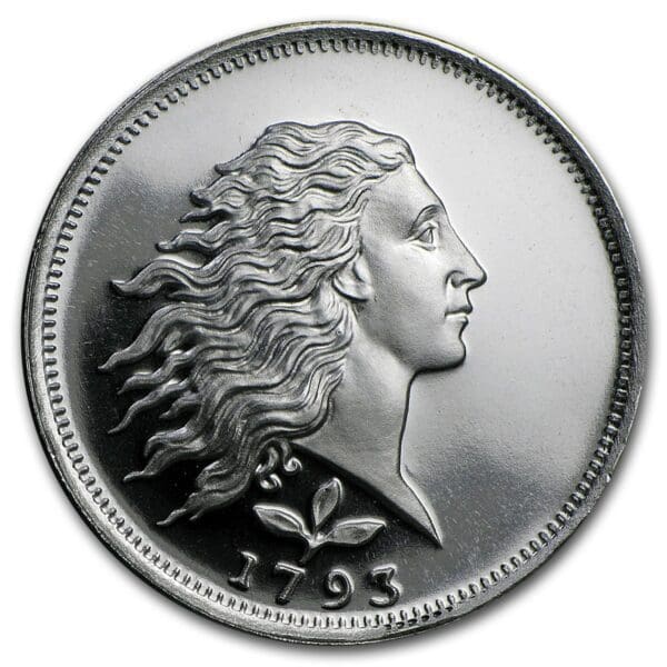 1/2 oz Flowing Hair Fractional Silver Round