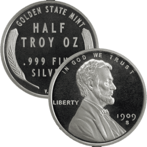 1/2 oz Lincoln Wheat Fractional Silver Round