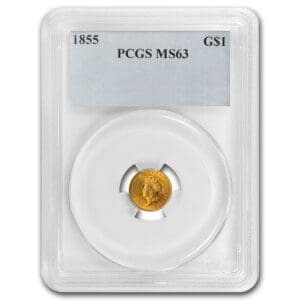 $1 Indian Gold Coin Type II - NGC or PCGS MS-63 (1854-1856)