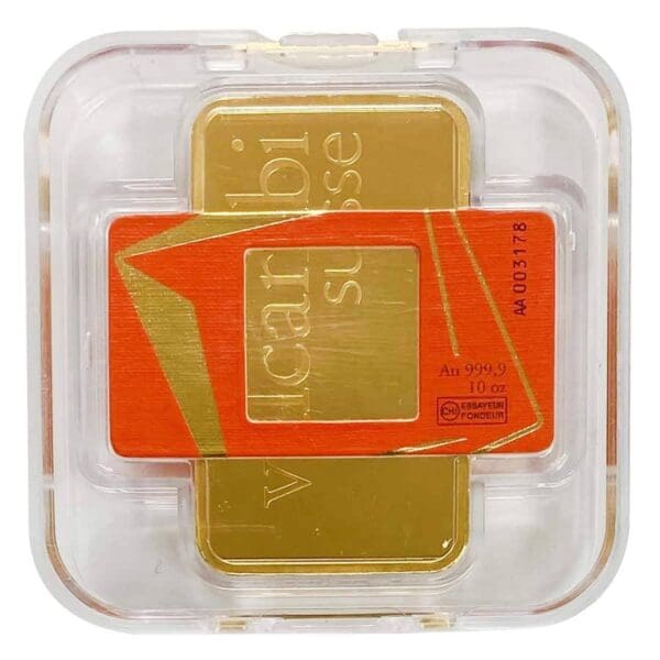 10 oz Valcambi .9999 Fine Suisse Gold Bar New (with Assay) - Image 2