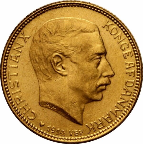 Denmark 20 Kroner Gold 1913-1917 Christian X