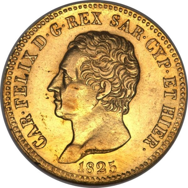 Italy Sardinia 20 Lire Gold 1821-1831 Charles Felix