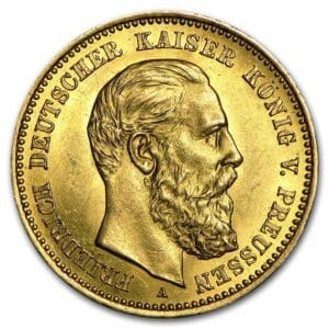 1888 Germany Gold 10 Mark Prussia Friedrich III