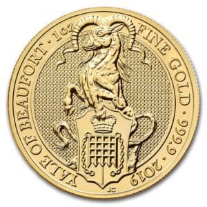 2019 - 1 oz Gold Queen's Beasts The Yale of Beaufort .9999