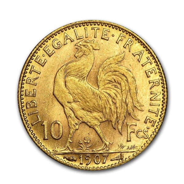 10 Franc Gold French Rooster Coin (1899-1914) AU-BU