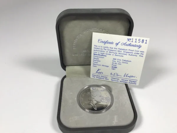 1988 - 1 oz Palladium Bermuda Shipwreck of The San Antonio Coin  (BU) - Image 3