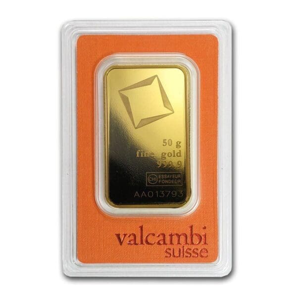 50 Gram Gold Valcambi Suisse Bar Minted - Image 2