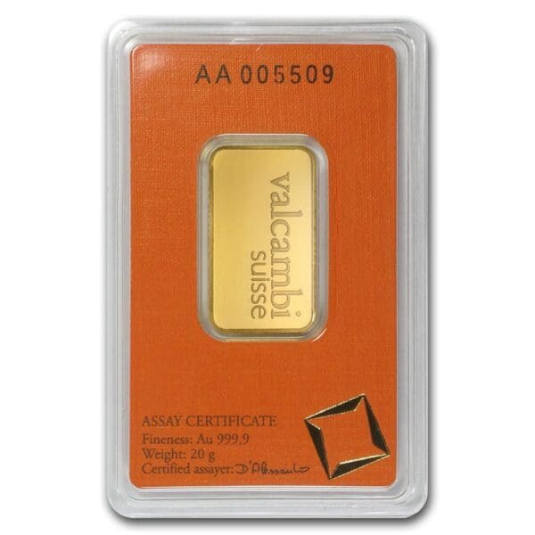 20 Gram Gold Valcambi Suisse Bar Minted - Image 2