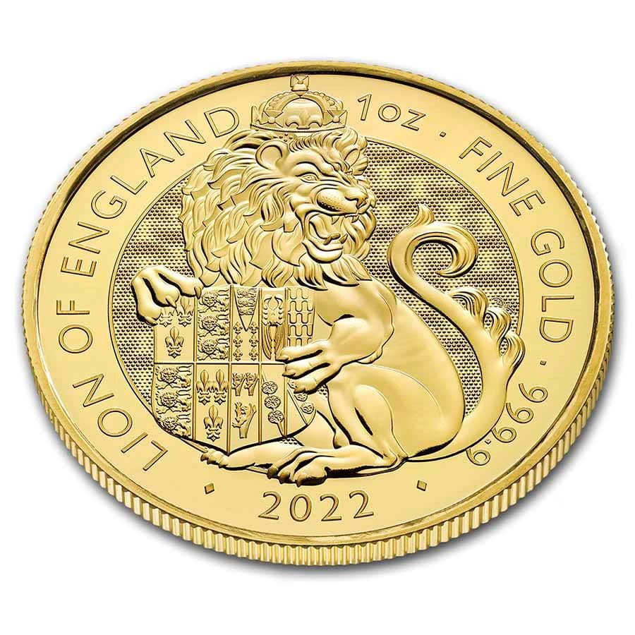 2022 1 oz Gold - The Royal Tudor Beasts Series - The Lion of England (BU)