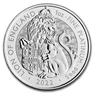 2022 GB 1 oz Platinum Royal Tudor Beasts The Lion of England