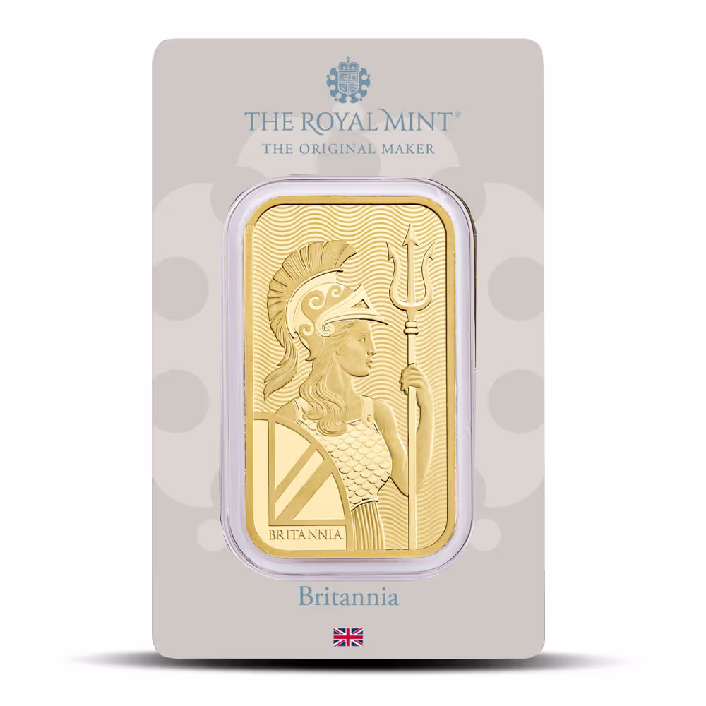 1 oz Britannia Gold Bar - The Royal Mint (New w/Assay) - Image 2