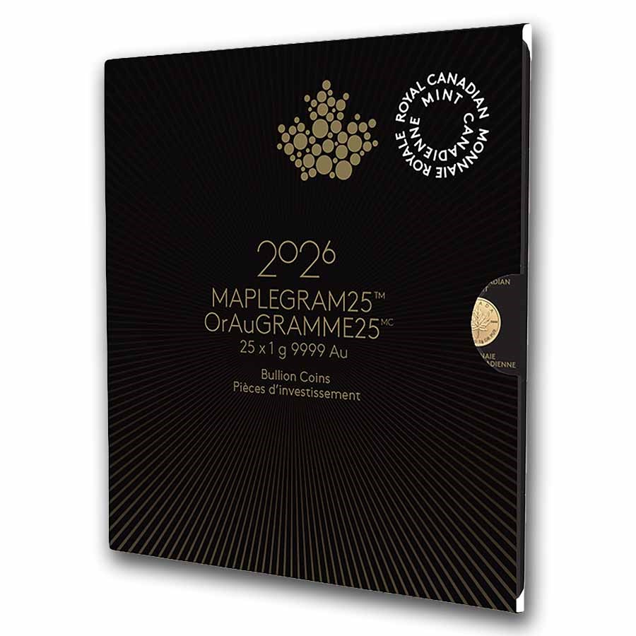 2026 MapleGram Sheet of 25 Maple Leaf 1 Gram Gold Coins - Image 2