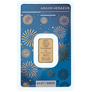 2023 5 Gram Argor Heraeus Lunar Year of the Rabbit Gold Bar