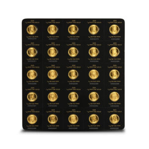 2025 MapleGram Sheet of 25 Maple Leaf 1 Gram Gold Coins