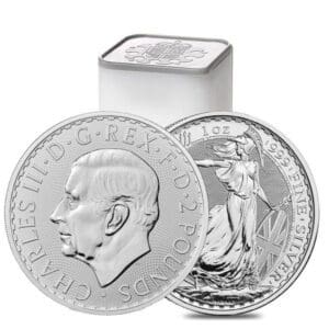 Great Britain Silver Britannia Roll of 25 - 1 oz Silver Coins - Random Year (BU)